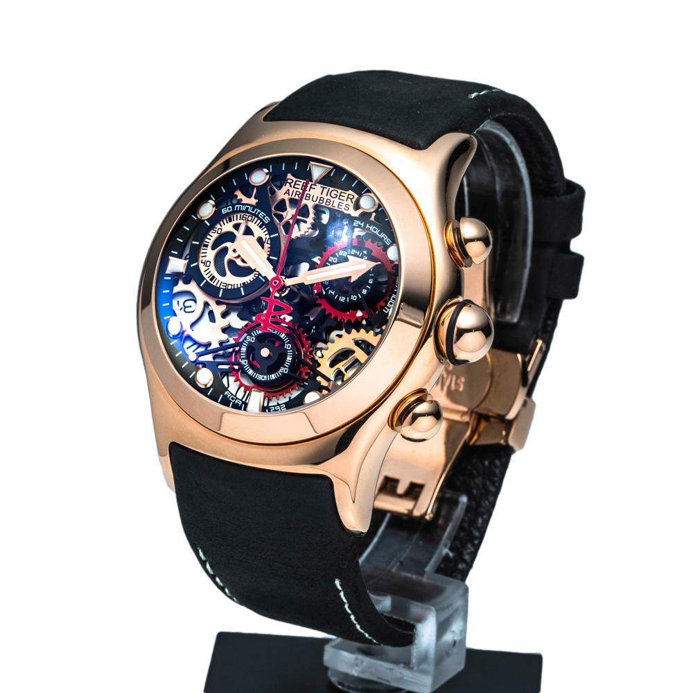 球面ガラスが魅力的なスケルトン腕時計【リーフタイガー(Reef Tiger)】とは？